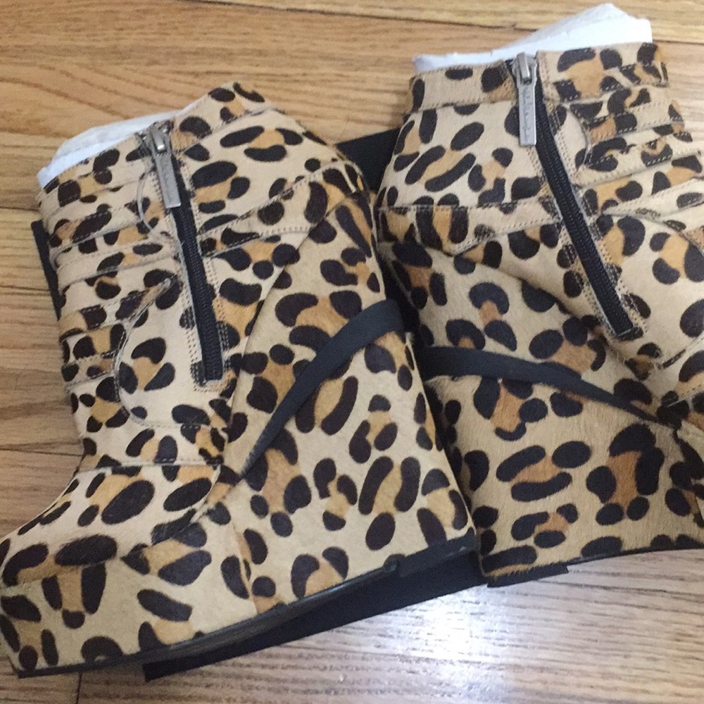 Michael Antonio Leopard Print Platform Booties - image 5
